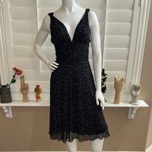 White House Black Market Silk Scattered Dot Dress
